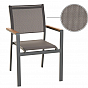 Zahradní stohovatelná kovová židle, antracit, sada 2 ks