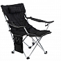Kempingová židle s odnímatelnou podnožkou, černá