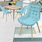 MIADOMODO Sada prošívaných jídelních židlí, tyrkysová 4 ks