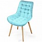 MIADOMODO Sada prošívaných jídelních židlí, tyrkysová 4 ks