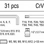 Vložka do zásuvky - sada imbus, torx, bity 31ks