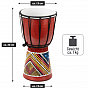 Dětský djembe buben 30 cm, mahagon, ručně malovaný