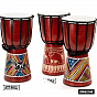 Dětský djembe buben 30 cm, mahagon, ručně malovaný