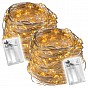 Vánoční LED řetěz 2x80 diod, 8 m, bateriový, časovač, interi