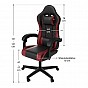 Ergonomická herní židle, černá/červená, polštářky,