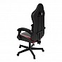 Ergonomická herní židle, černá/červená, polštářky,