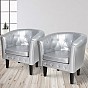 MIADOMODO Sada křesel Chesterfield, 58x71x70 cm, stříbrná