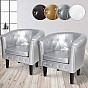 MIADOMODO Sada křesel Chesterfield, 58x71x70 cm, stříbrná