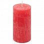 Červená parafínová svíčka rustikální 10 cm, 25 h, sada 8 ks