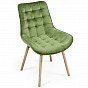 MIADOMODO Sada prošívaných jídelních židlí, zelená 2 ks