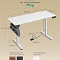 Elektrický výškově nastavitelný pracovní stůl 140×60 cm bílý