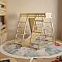 Dětské vnitřní dřevěné hřiště se skluzavkou, skládací velké