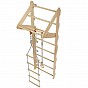 Dětské dřevěné žebřiny s hrazdou, kruhy, provazovým žebříkem