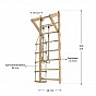 Dětské dřevěné žebřiny s hrazdou, kruhy, provazovým žebříkem