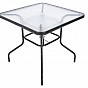 Zahradní stůl ZWMT, 80 x 80 cm, kovový se skleněnou deskou