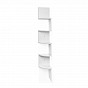Rohová závěsná police bílá 5patrová 20×127 cm