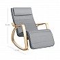 Houpací křeslo s opěrkou nohou a polštářem, světle šedé