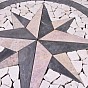 Mramorová mozaika, motiv Compass Star, 60 x 60 cm