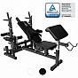 Gorilla Sports Sada posilovací lavice + nakládací set, černá