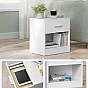 Moderní bílý noční stolek s šuplíkem a policí, 39x28x41 cm