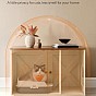 Skříňka na kočičí WC s dvířky, bílo-hnědá, 80x53x50 cm