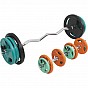 Gorilla Sports Set nakládacích tyčí + závaží, pružiny, 70 kg