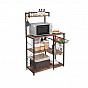 Regál do kuchyně s policemi, košíkem a háčky 90x40x132 cm