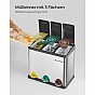 Odpadkový koš na tříděný odpad 24 l, nerez, 3 sekce