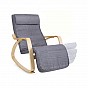 Houpací křeslo s opěrkou nohou a polštářem, šedé