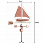 Dekorativní měděná korouhvička plachetnice, 135 cm