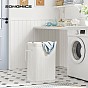 Bambusový koš na prádlo s víkem 72 l, bílý, 40×30×60 cm