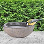 Ptačí koupel z přírodního kamene, šedá, 23,5 cm