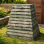 Dřevěný kompostér 800 L pyramida - česká výroba, zelený