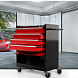 Dílenský vozík na nářadí 4 zásuvky, 61 x 65 cm, červený