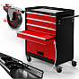 Dílenský vozík na nářadí 4 zásuvky, 61 x 65 cm, červený