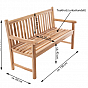 Zahradní lavice masiv DIVERO 3-místná 150 cm