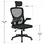 Ergonomická kancelářská židle, černá s opěrkou hlavy