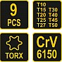 Sada klíčů TORX "T", 9 ks