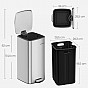 30l pedálový odpadkový koš z nerezu, Soft Close