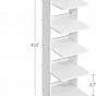 Bílý rohový botník s háčky, 7 pater, 26,4 x 30 x 110,4 cm