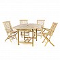 Zahradní set rozkládací stůl a 4 skládací židle, masiv teak
