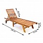 Zahradní lehátko z teakového dřeva s polstrováním