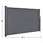 Výsuvná boční zástěna, 300 x 180 cm, tmavě šedá