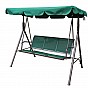 Zahradní houpačka 170×110 kovová zelená pro 3 se stříškou