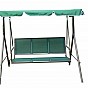 Zahradní houpačka 170×110 kovová zelená pro 3 se stříškou