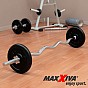 MAXXIVA Zakřivená obouruční EZ tyč, 130 cm, stříbrná