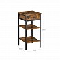 Noční stolek s policemi, hnědý, 35x35x70 cm