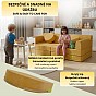 Designová modulární pohovka pro děti 150 cm, hořčicová