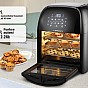 Horkovzdušná trouba a fritéza 12 l s programy a sušičkou