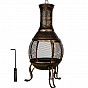 Terasový krb bronzový 89 cm, litina a ocel